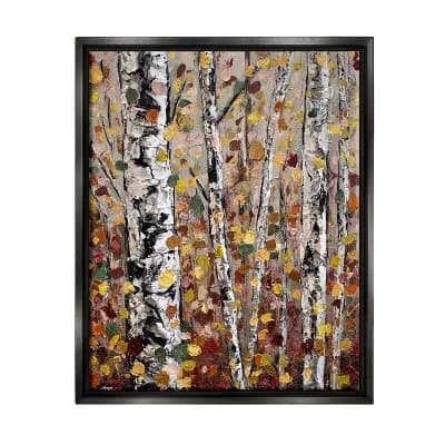 Stupell Home Decor Autumn Birch Trees Abstract Leaves Framed Wall Art