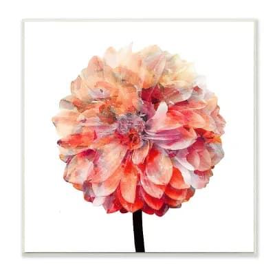 Stupell Home Decor Coral Watercolor Bloom Dahlia Flower Wall Art