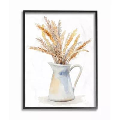 Stupell Home Decor Wheat In Jug Still Life Watercolor Framed Wall Art