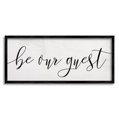 Stupell Home Decor Be Our Guest Script Framed Wall Art