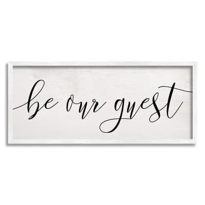 Stupell Home Decor Be Our Guest Script Framed Wall Art