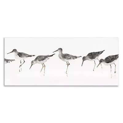 Stupell Home Decor Beach Bird Sandpipers Minimal Grey White Canvas Wall Art