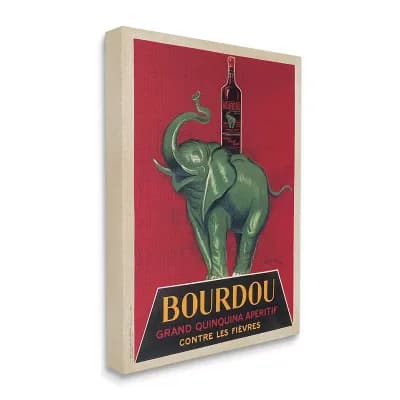 Stupell Home Decor Bourdou Vintage Elephant Advertisement Canvas Wall Art