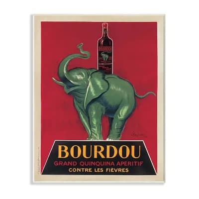 Stupell Home Decor Bourdou Vintage Elephant Advertisement Wall Art