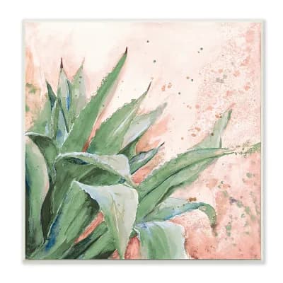 Stupell Home Decor Succulent Plant Leaves Paint Splatter Wall Art