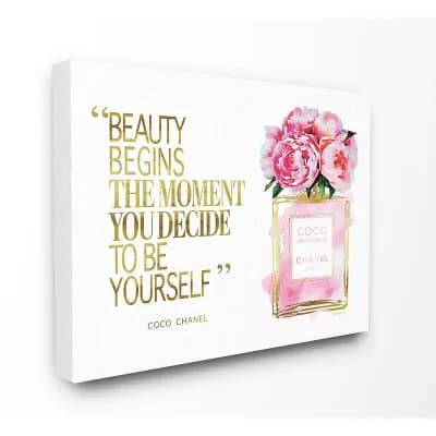 Stupell Home Decor Fashion Designer Perfume Gold Pink Canvas Wall Art