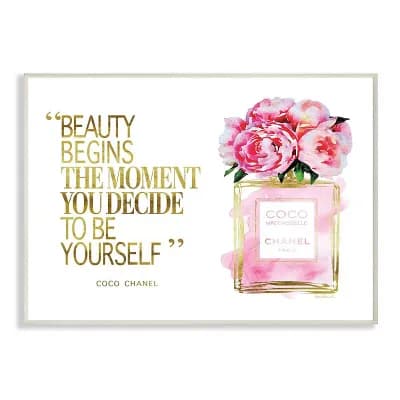 Stupell Home Decor Fashion Designer Perfume Gold Pink Wall Art