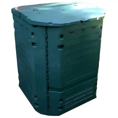 32 cu ft Outdoor Compost Bin with Dual Top Lids and Bottom Access Doors for Yard Waste, Green