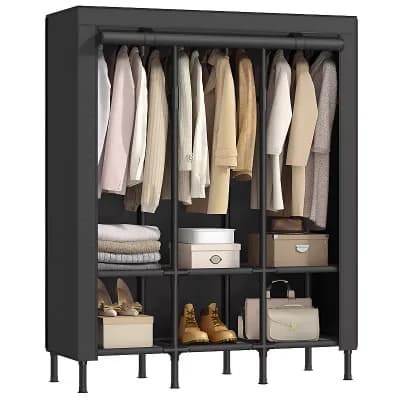 Heavy Duty Freestanding Portable Closet Organizer With Fabric Cover