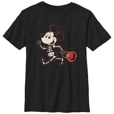 Disney's Mickey Mouse Skeleton Trick Or Treater Boys 6-20 Graphic Tee