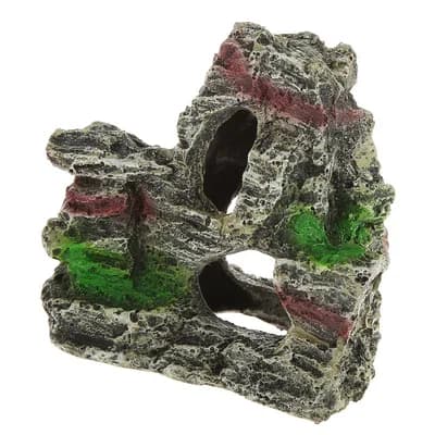 Aquarium Landscape Mountain Decoration Artificial Aquatic Terrariums Stone Rock White Gray 3.46"