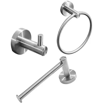 Bathroom Accessories Set- Robe Hooks, Towel Ring, and Bar