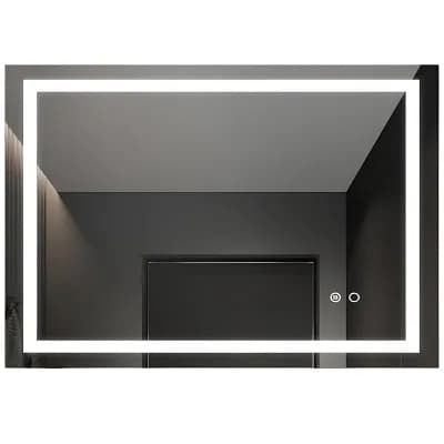 Led Lighted Bathroom Wall Mounted Mirror With Touch Button Control and Anti-fog Features