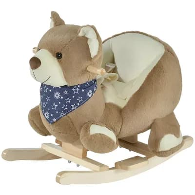 Interactive Brown Baby Rocking Horse with Sound Features
