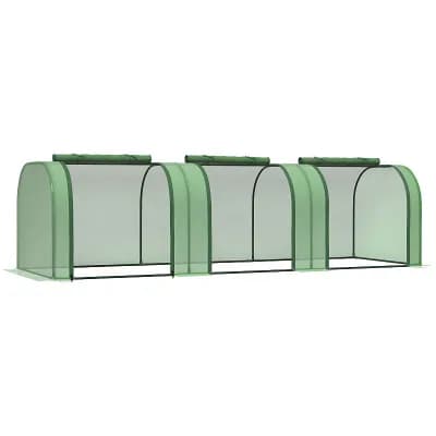 Mini Greenhouse with Roll-Up Zippered Doors - Lightweight Design