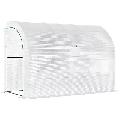 Spacious Walk-In Greenhouse with Heavy-Duty Frame and Clear PVC Cover