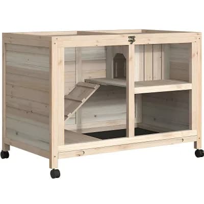 Wooden Rabbit Hutch and Pet Cage - Spacious and Durable Design for Indoor and Outdoor Use