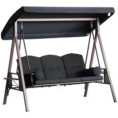 3-Person Stand-Alone Swing with Arc-Shaped Canop