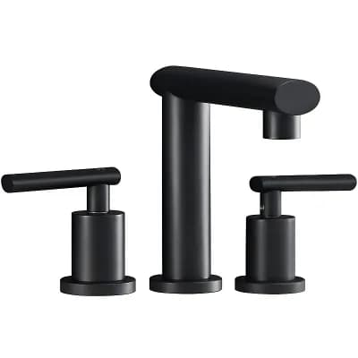 Matte Black Widespread Bathroom Faucet, Waterfall Bathroom Faucets for Sink 3 Hole