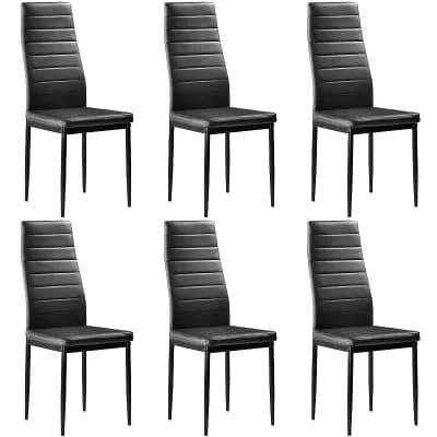 Dining Chair Soft Leather with Ergonomic Back and Waterproof Performance - (Set of 6)