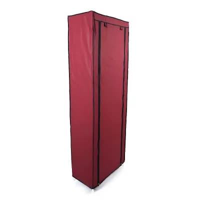 Fashionable Room-saving 9 Lattices Non-woven Fabric Shoe Rack - Wine Red