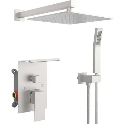 Rainfall Shower System With Storage Rack 10 inch Shower Faucet Set