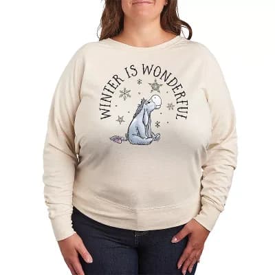 Disney's Winnie The Pooh Eeyore Plus Size Wonderful French Terry Long Sleeve Tee