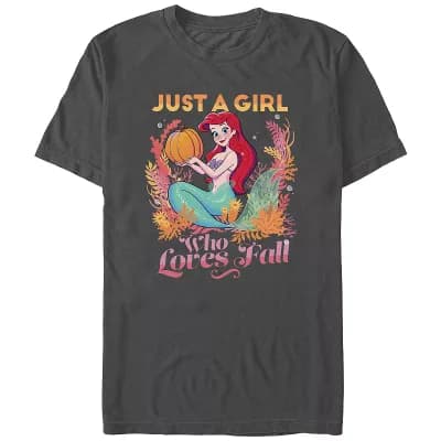 Disney Princess The Little Mermaid Just A Girl Who Loves Fall Men's Graphic Tee