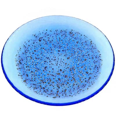 8.5 Inch Modern Glass Salad Plate with Luxe Pebble Texture for Stylish Tablescapes, 1 pc