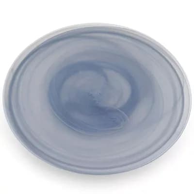 8 Inch Salad Plate Handmade Swirl Glass Plate Graphite for Dinner and Parties - 1 pc