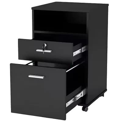2-Drawer Rolling File Cabinet with Locking Storage, Office Cart with Printer Surface