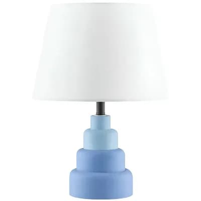 Compact Bedside Table Lamp with White Fabric Shade for Nightstand or Dorm, 14.5-inch H