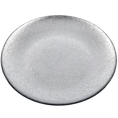 8.25" Glass Salad Plate with Gilded Texture Modern Contemporary Dinnerware