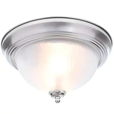 Indoor Flush Mount Ceiling Light with Swirl Glass Shade for Hallway or Bedroom, 11.4 in Diameter