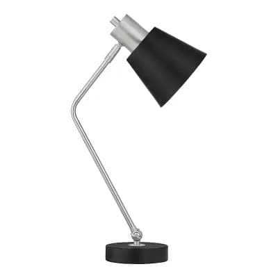 Adjustable Metal Desk Lamp with Black Shade, 20 in Tall for Home Office or Bedroom