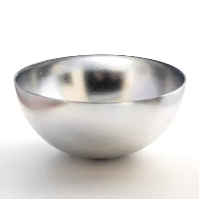 Handmade Glass Serving Bowl Opalescent Metal Finish