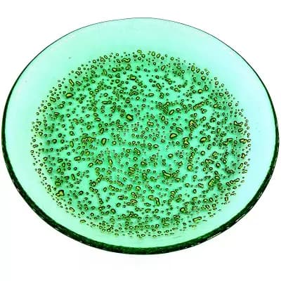 1 pc 7 Inch Canape Plate Colored Glass with Unique Shimmering Pebble Pattern for Dinner and Buffets