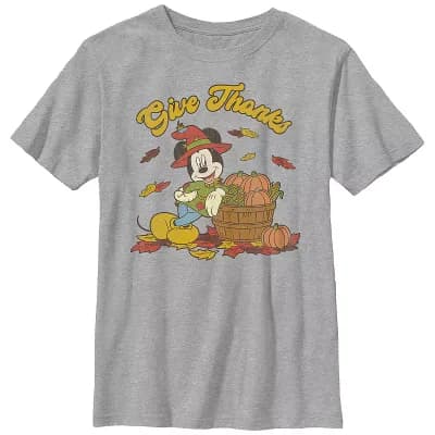 Disney's Mickey Mouse Thankful Vibes Boys 6-20 Graphic Tee