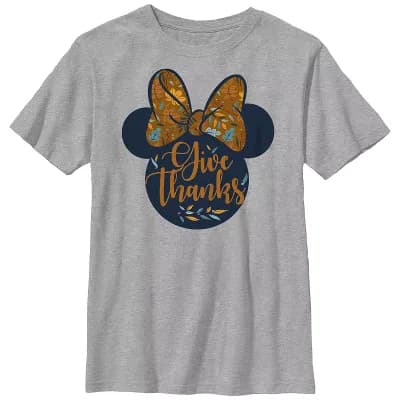 Disney's Minnie Mouse Bow Give Thanks Boys 6-20 Graphic Tee