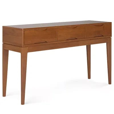 Simpli Home Harper Solid Hardwood Console Sofa Table in White