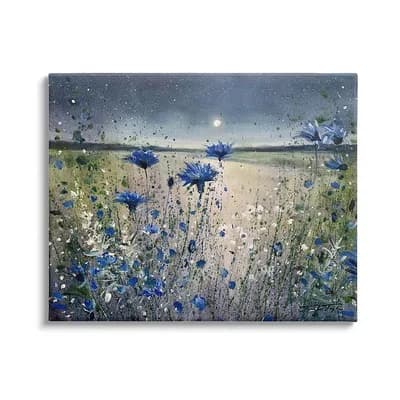 Stupell Home Decor Moon over Blooming Flowers Wall Decor