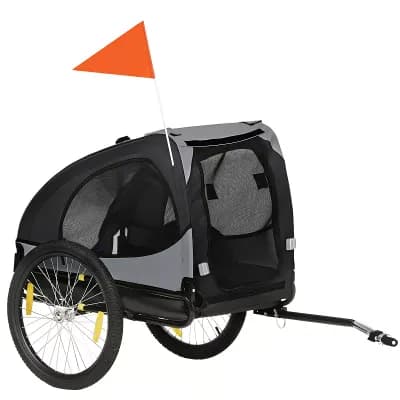 Aosom Dog Bike Trailer with Quick Release Wheels for Medium Dogs