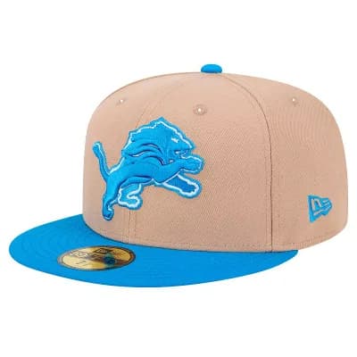 Men's New Era Tan Detroit Lions Logo Main 59FIFTY Fitted Hat