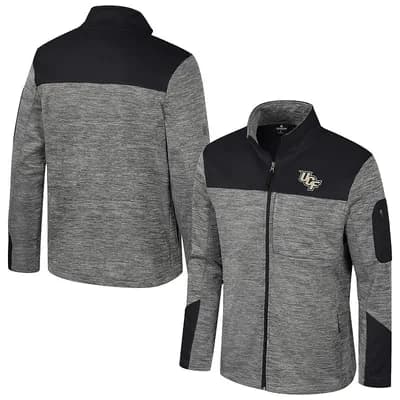 Men's Colosseum Gray/Black UCF Knights Guard Full-Zip Jacket