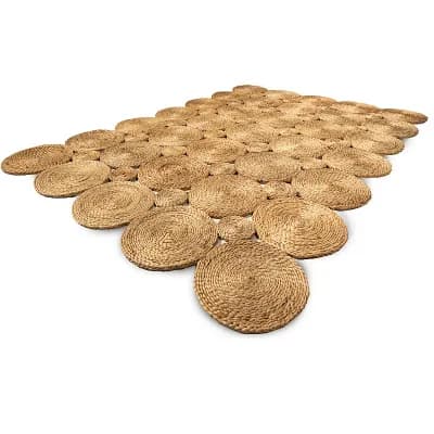 Hand Woven Geometric Patch Work Jute Rug