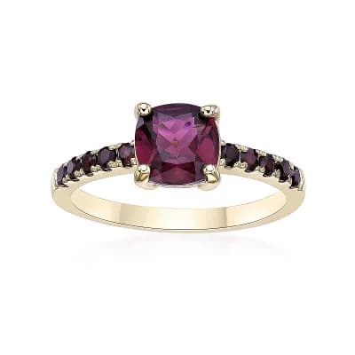 Gemminded 2 Micron Gold Over Silver Garnet Ring