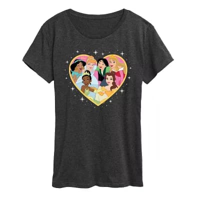 Disney Princess Women's Group Heart Graphic Tee