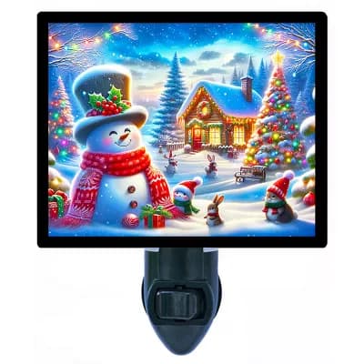 Cute Christmas, Snowman Decorative Photo Night Light.