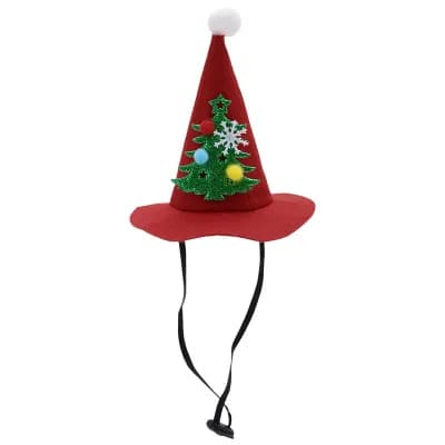 Eye-catching Pet Headwear for Christmas 5.91"x5.51" Red 1 pc