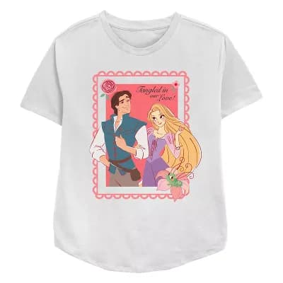Disney's Tangled Flynn And Rapunzel Tangled In Love Women's Relaxed Fit Graphic Tee